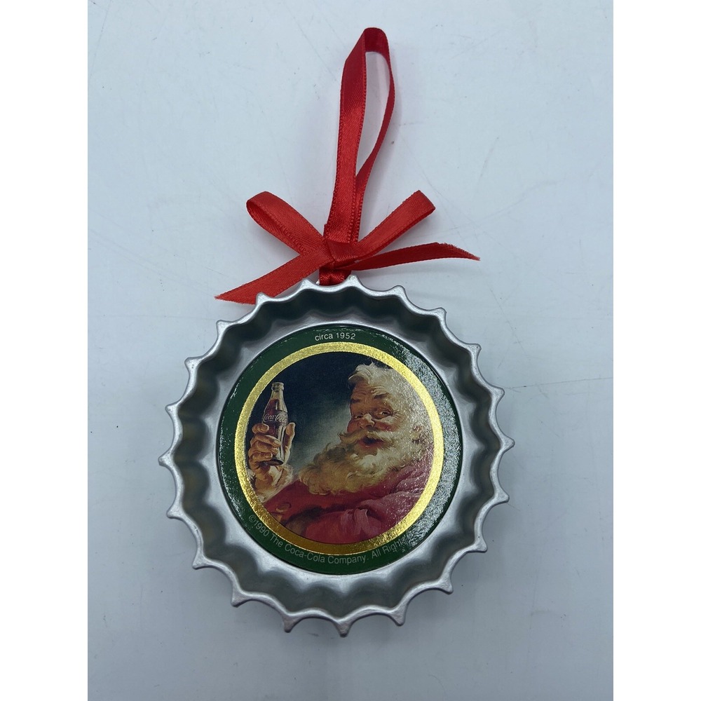 Coca Cola Christmas Santa Ornaments Trim A Tree Collection Coke Bottle Cap